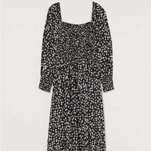 H&M floral print smocked midi dress